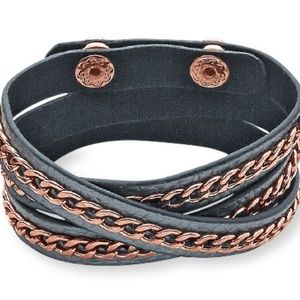 On the Edge - Genuine Leather Wrap Bracelet